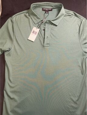 Michael Kors Men's Modern Fit Polo Shirt, Medium, Light‎ Green Cotton